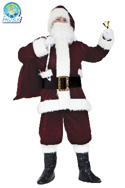 BABBO NATALE ADULTO PROFESSIONALE LUSSO BORDEAUX